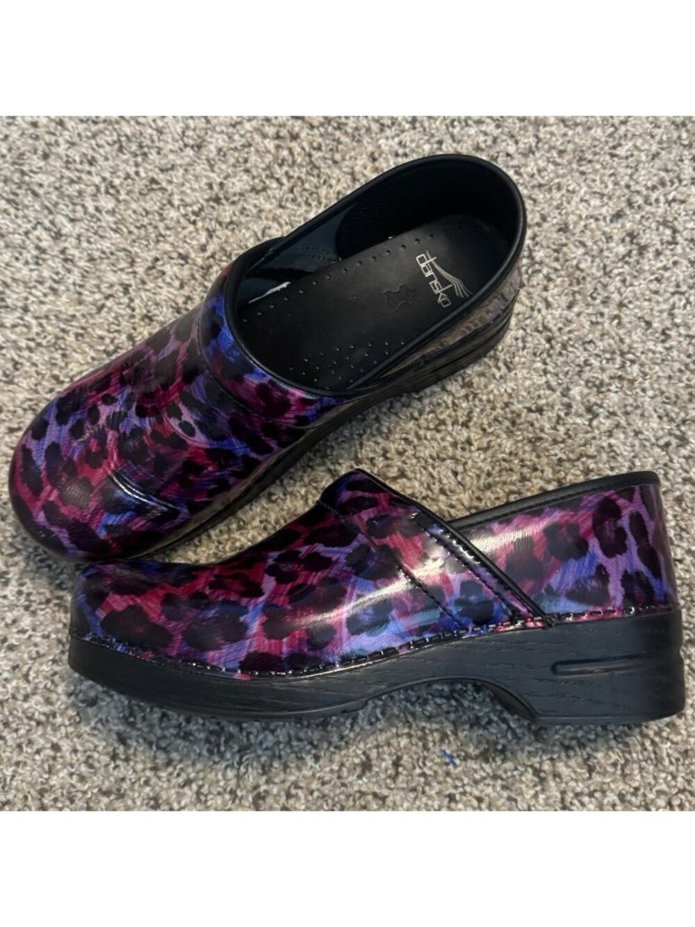 Dansko Women's Purple Leopard Clog - Professional Comfort
